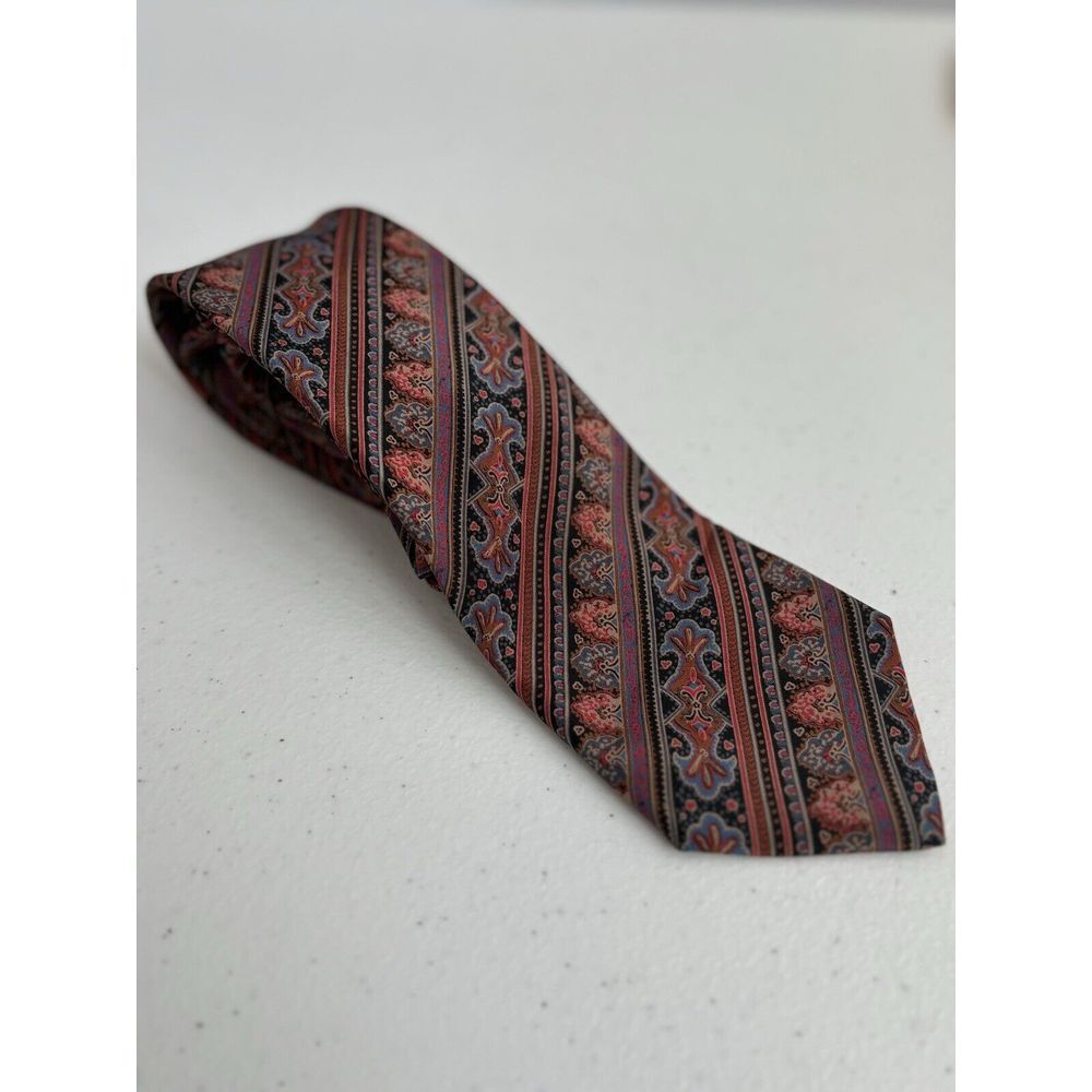 Mario Valentino Men's Made in‎ Italy Short Narrow Multicolor Silk Tie
